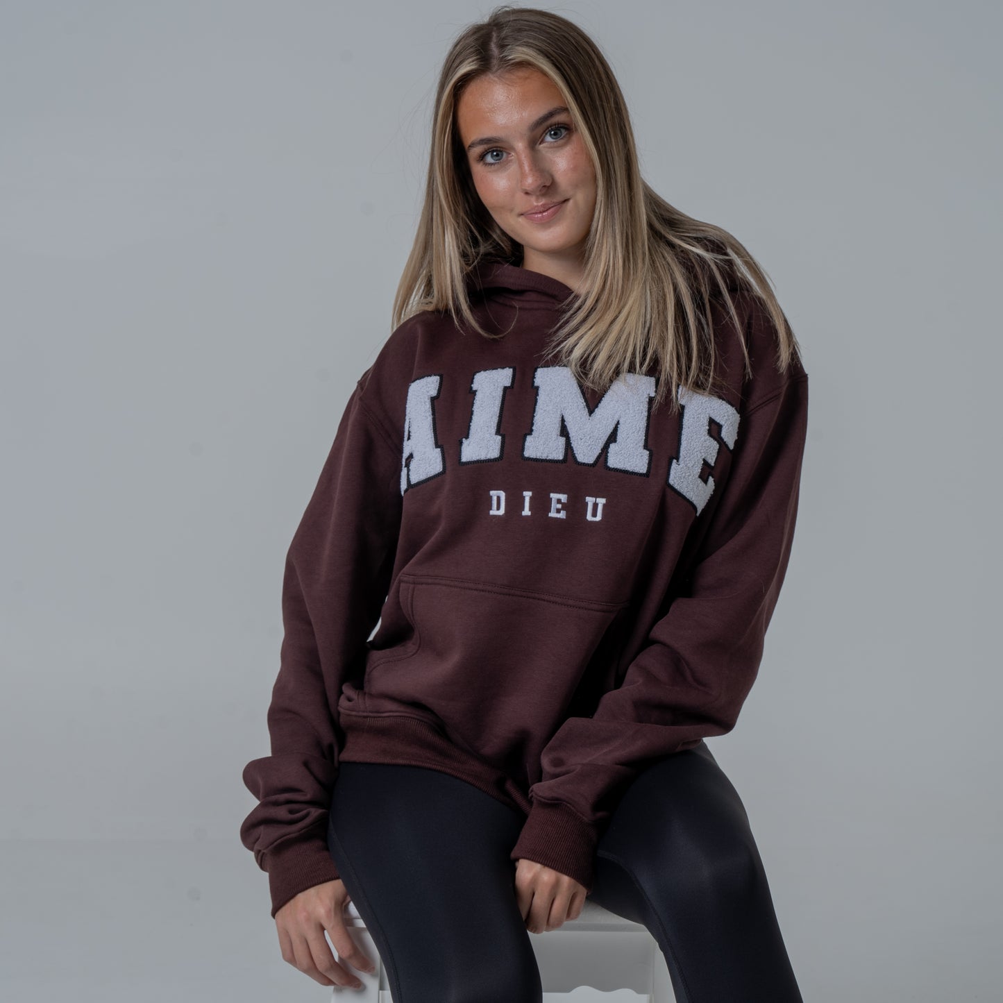 Amie Dieu Brown Essentials Hoodie - Chenille Hoodie