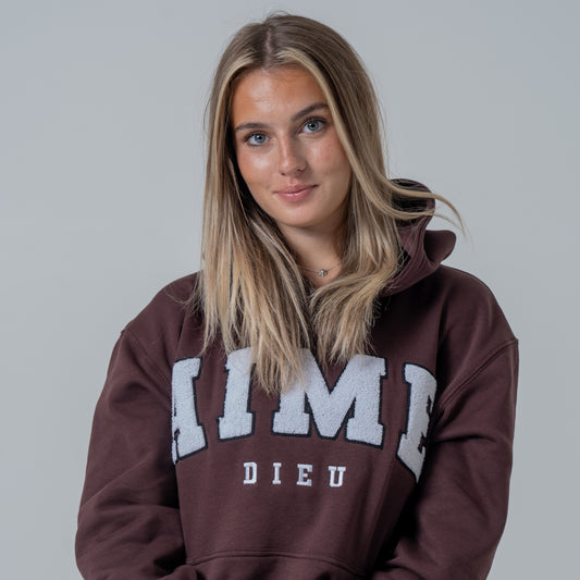 Amie Dieu Brown Essentials Hoodie - Chenille Hoodie