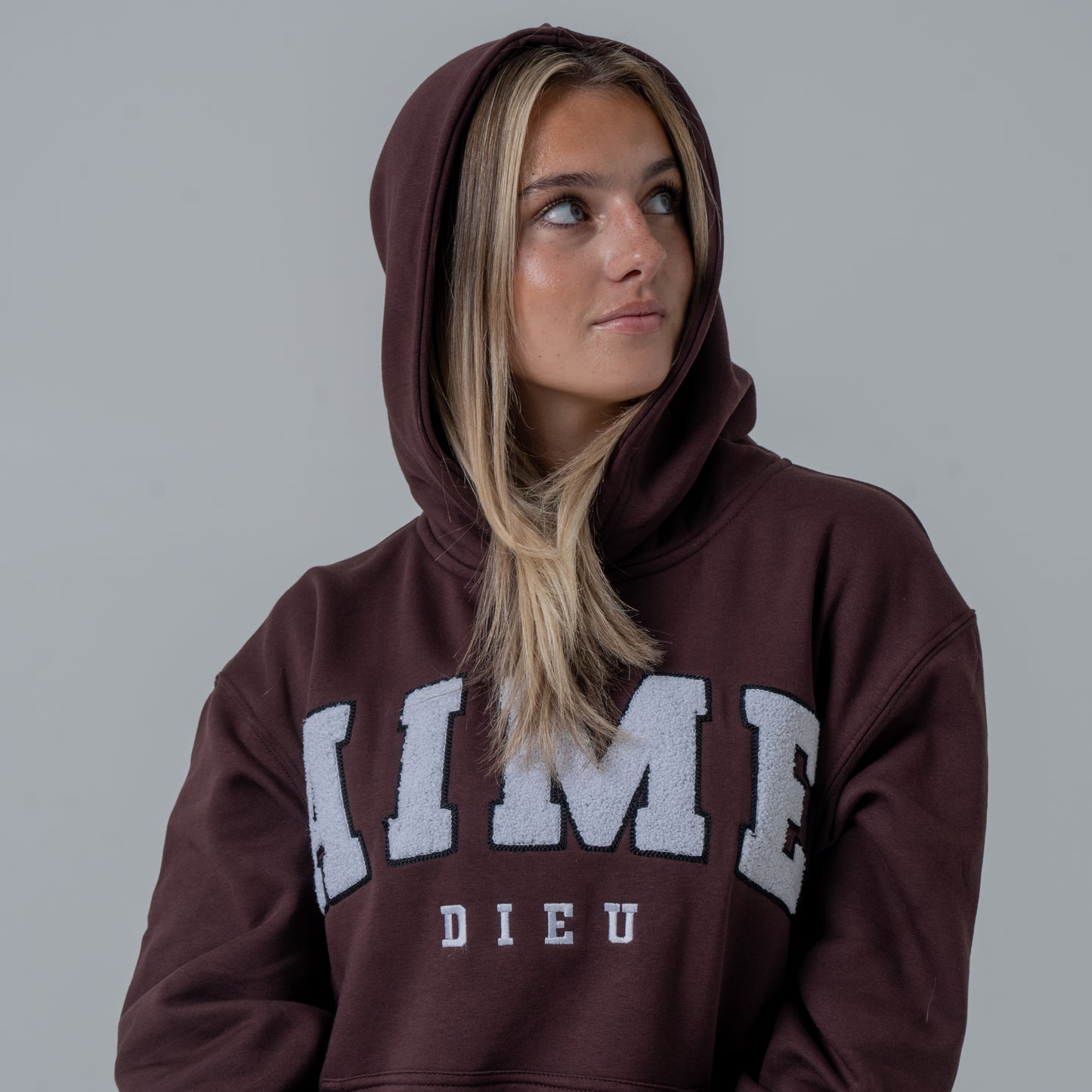 Amie Dieu Brown Essentials Hoodie - Chenille Hoodie