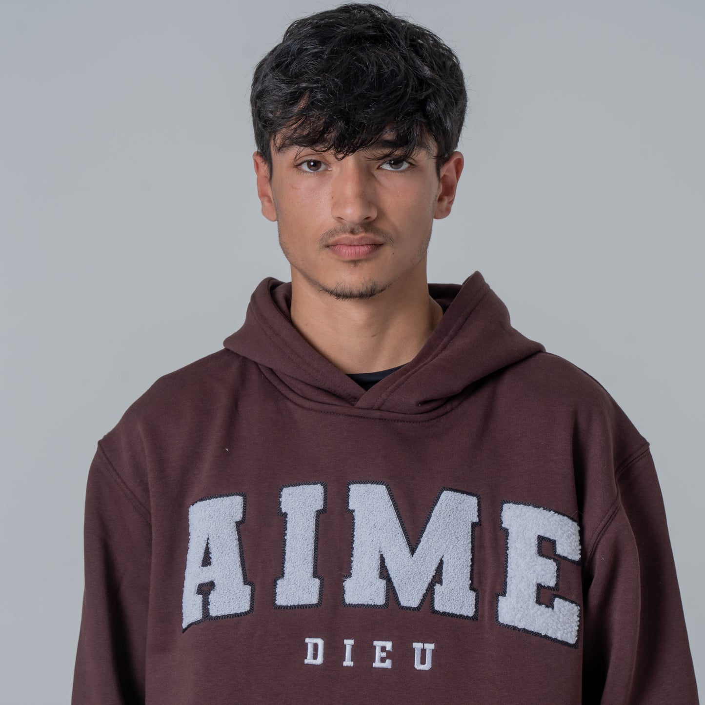 Amie Dieu Brown Essentials Hoodie - Chenille Hoodie