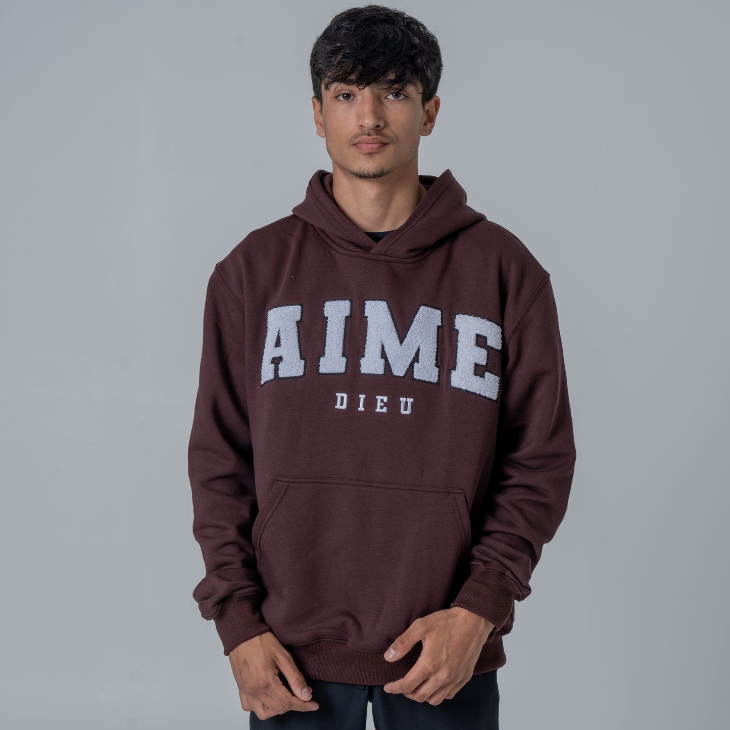 Amie Dieu Brown Essentials Hoodie - Chenille Hoodie