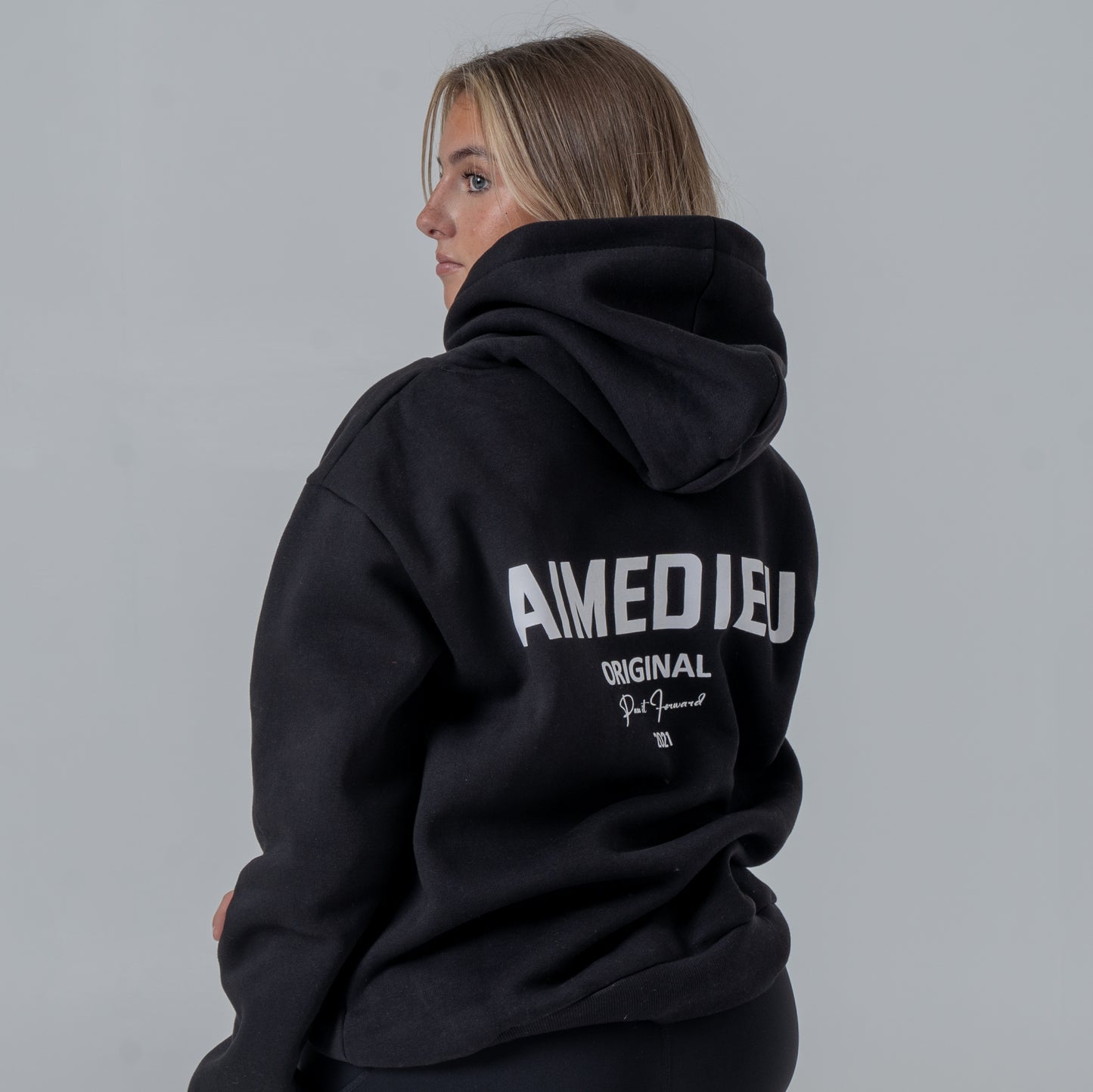 Aime Dieu Classic Black Essential Hoodies