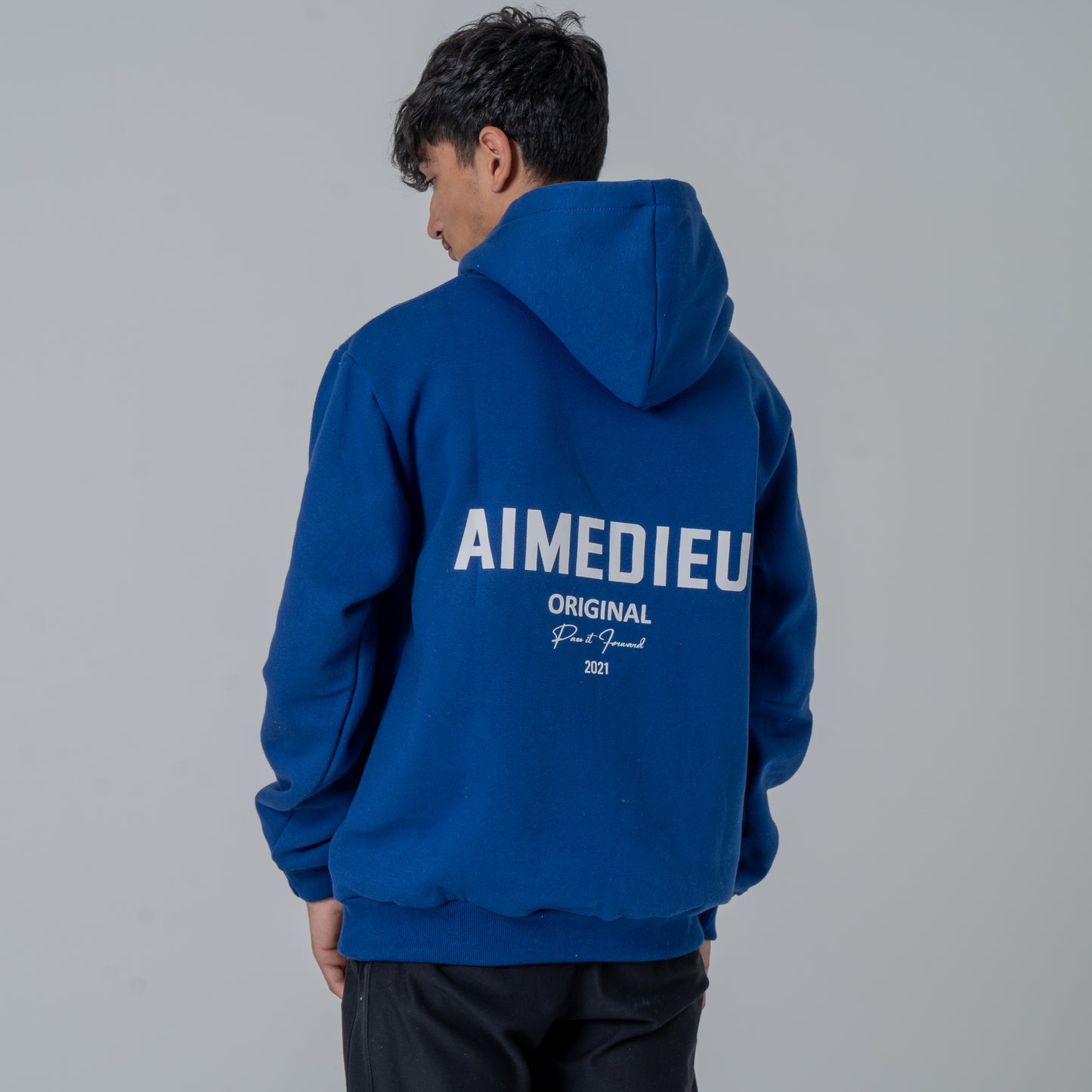 Aime Dieu Royal Blue Hoodie - Classic Regular Hoodies