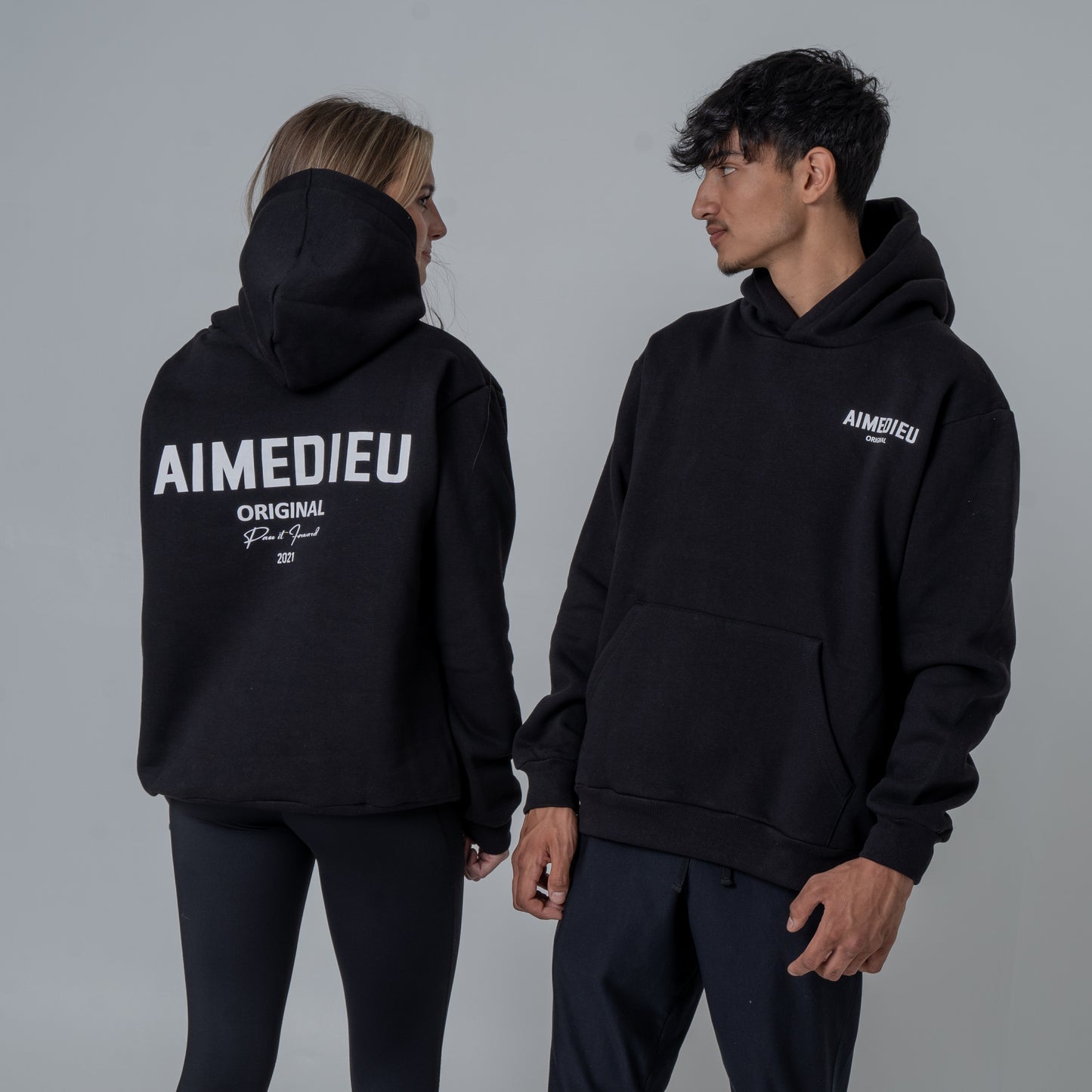 Aime Dieu Classic Black Essential Hoodies