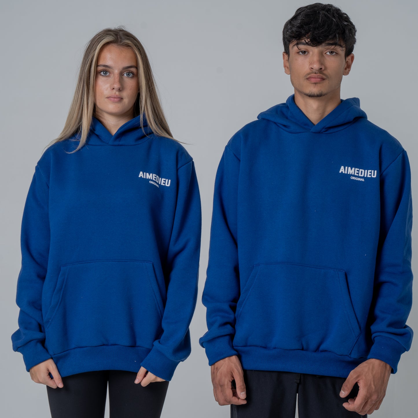 Aime Dieu Royal Blue Hoodie - Classic Regular Hoodies