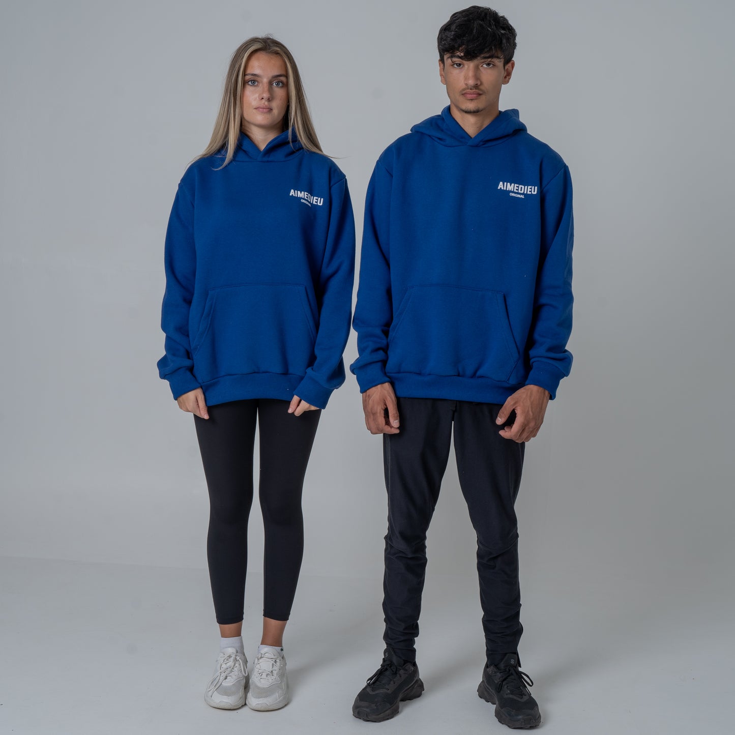 Aime Dieu Royal Blue Hoodie - Classic Regular Hoodies