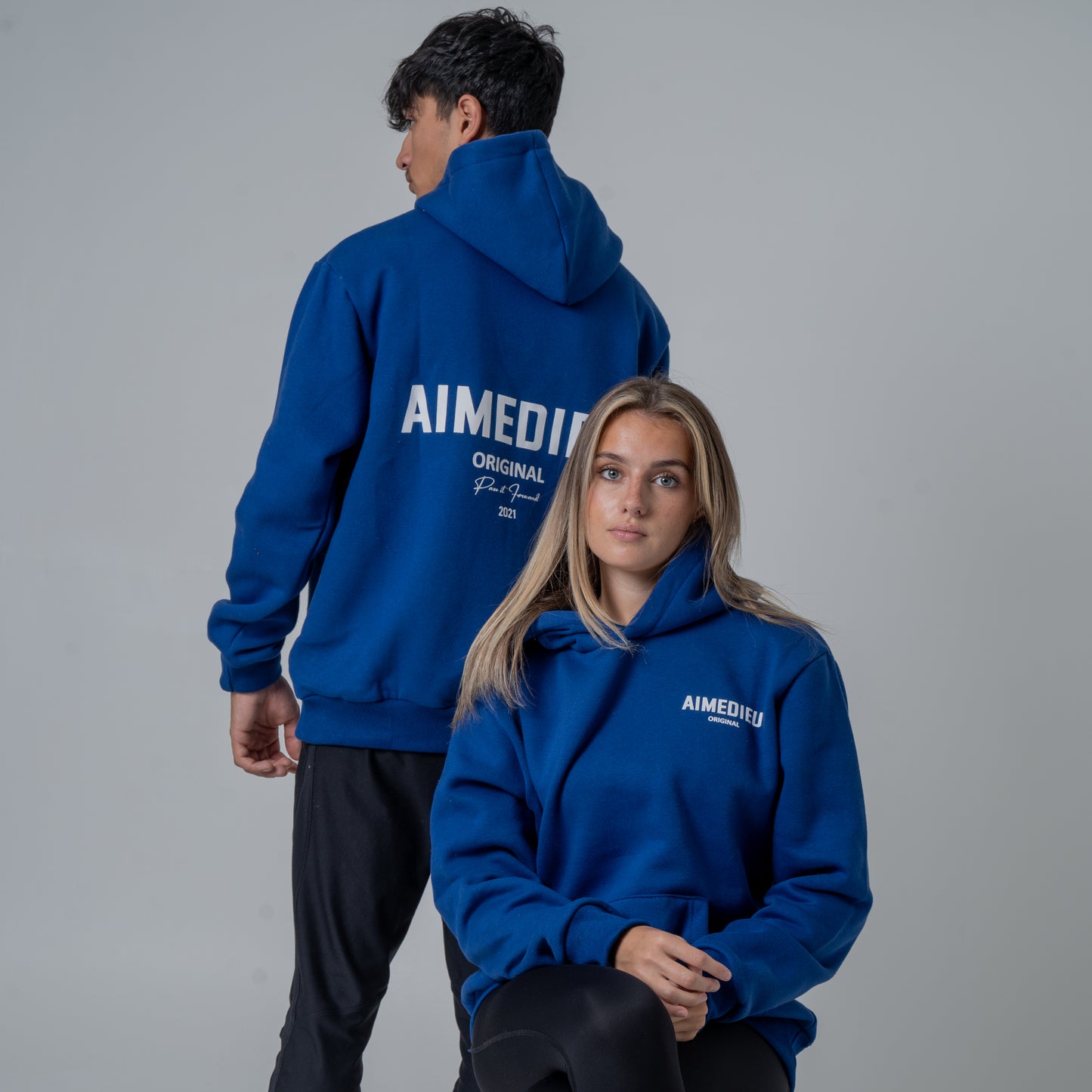 Aime Dieu Royal Blue Hoodie - Classic Regular Hoodies