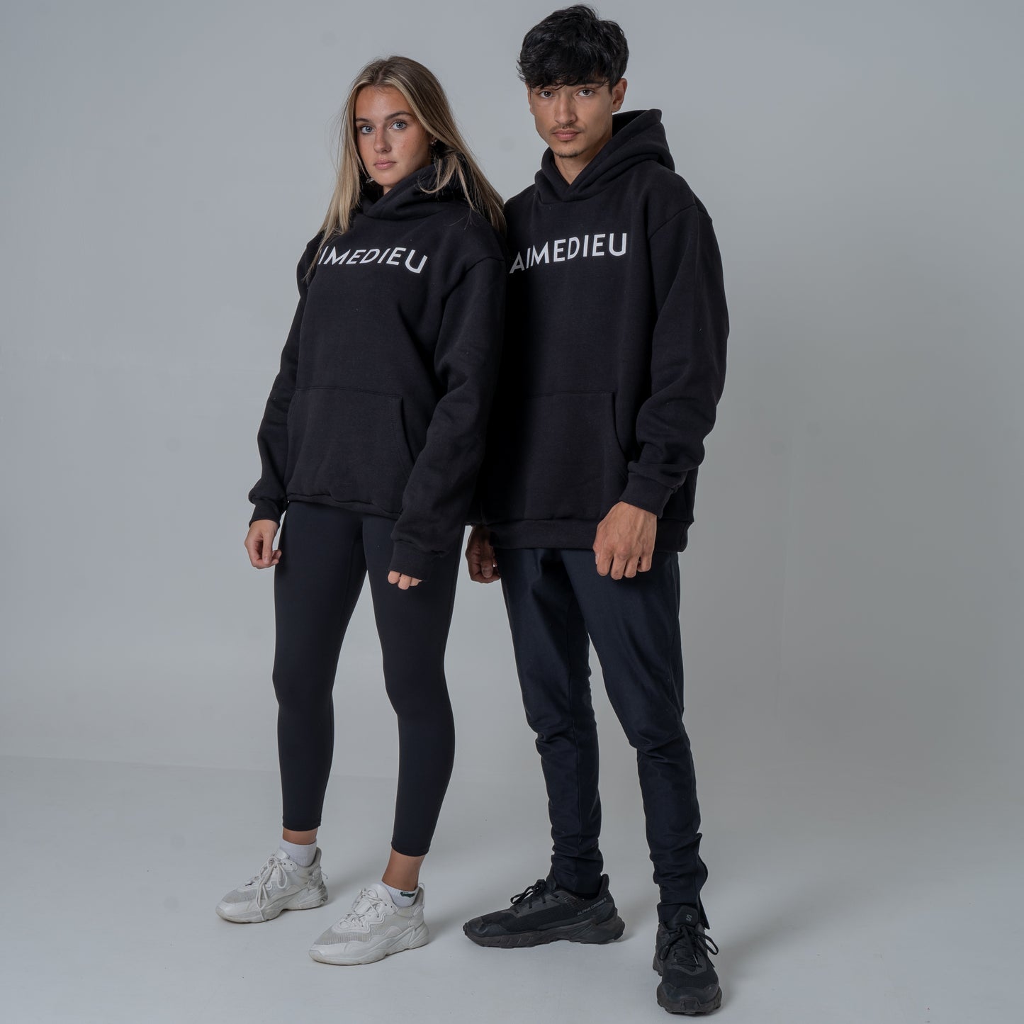 Aime Dieu Black Oversized Hoodie - Essentials Hoodie Oversized