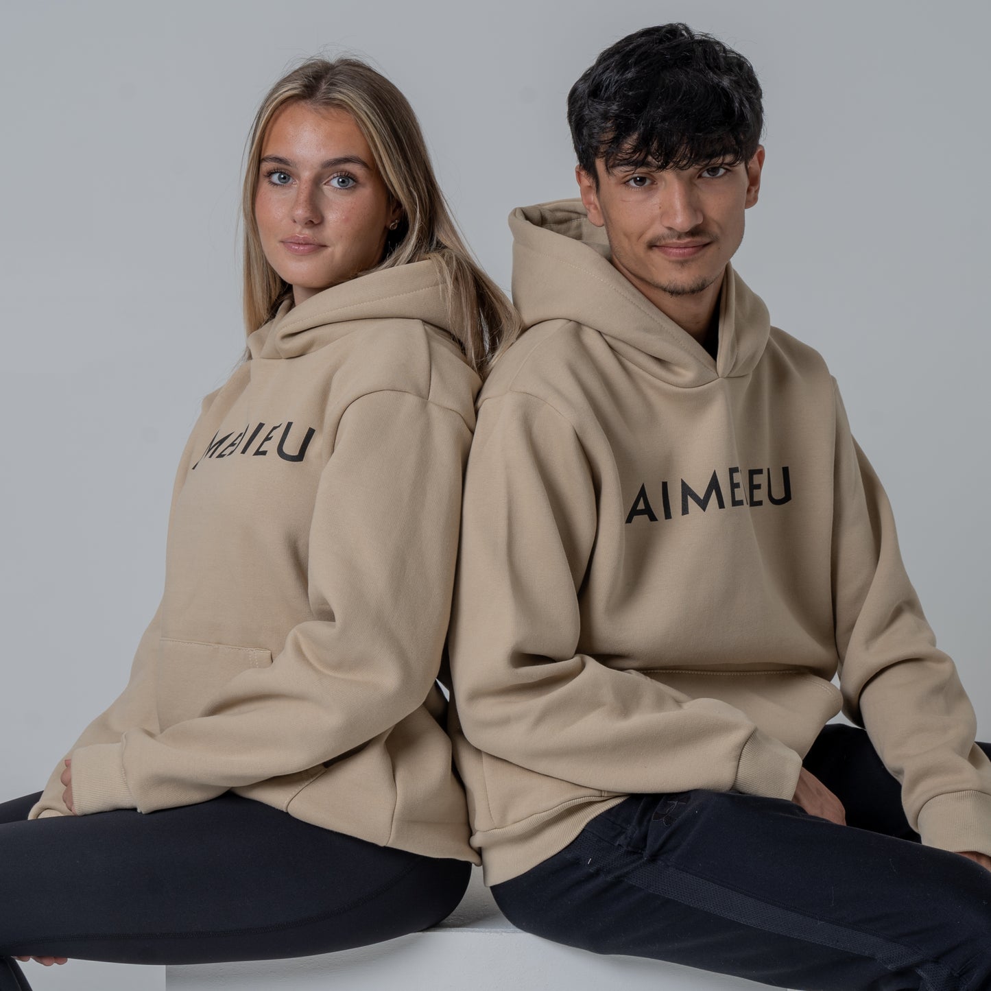 Aime Dieu Light Brown Essential Hoodie - Oversized Hoodie