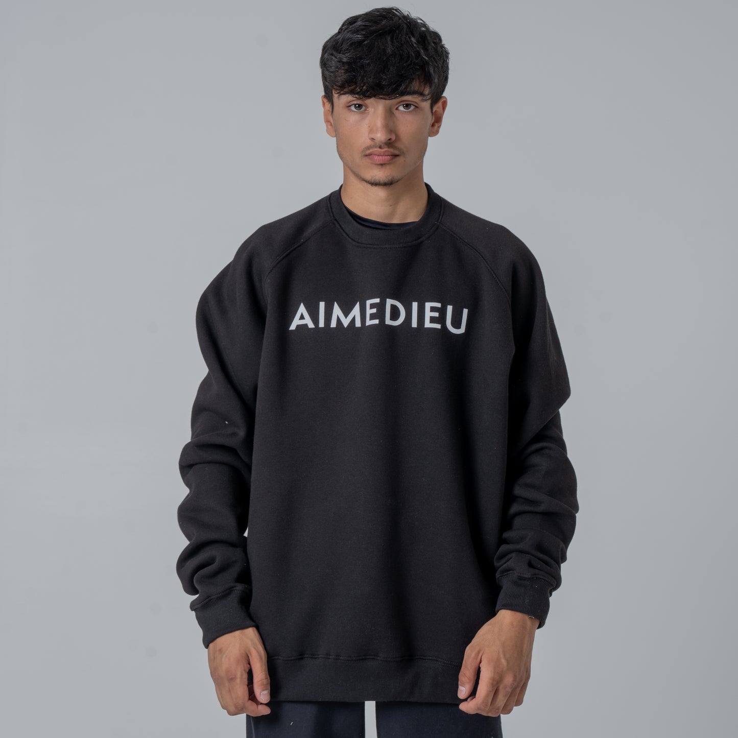 Aime Dieu Essential Sweatshirt - Black Oversized Sweats