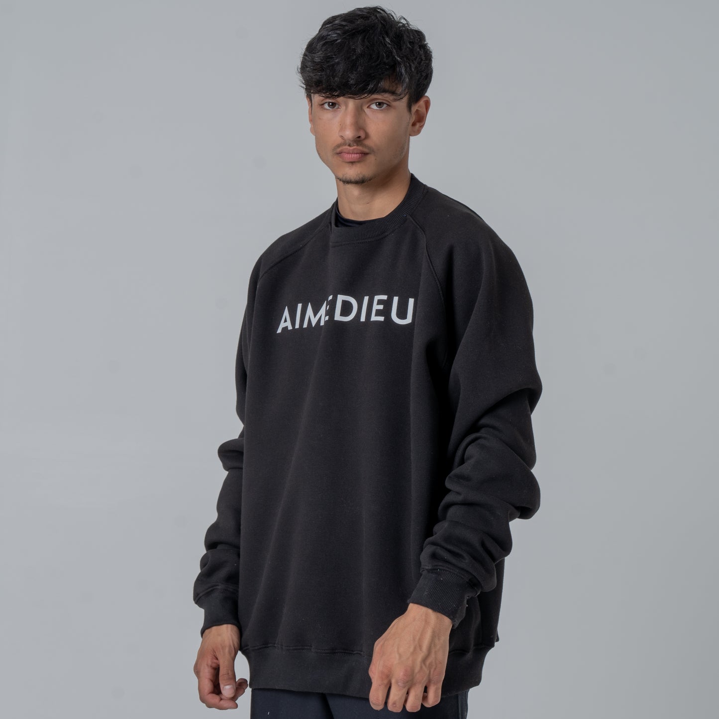 Aime Dieu Essential Sweatshirt - Black Oversized Sweats