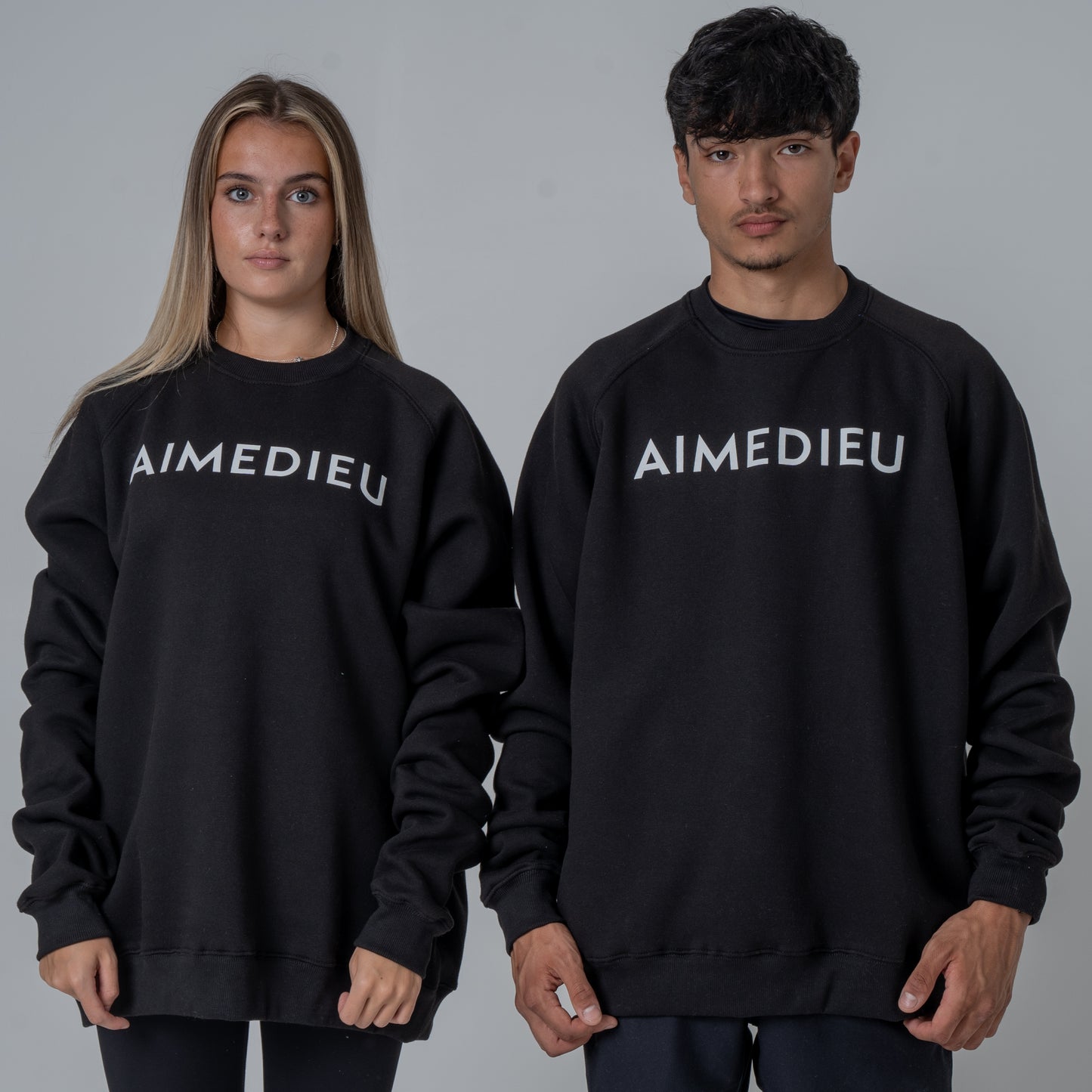 Aime Dieu Essential Sweatshirt - Black Oversized Sweats