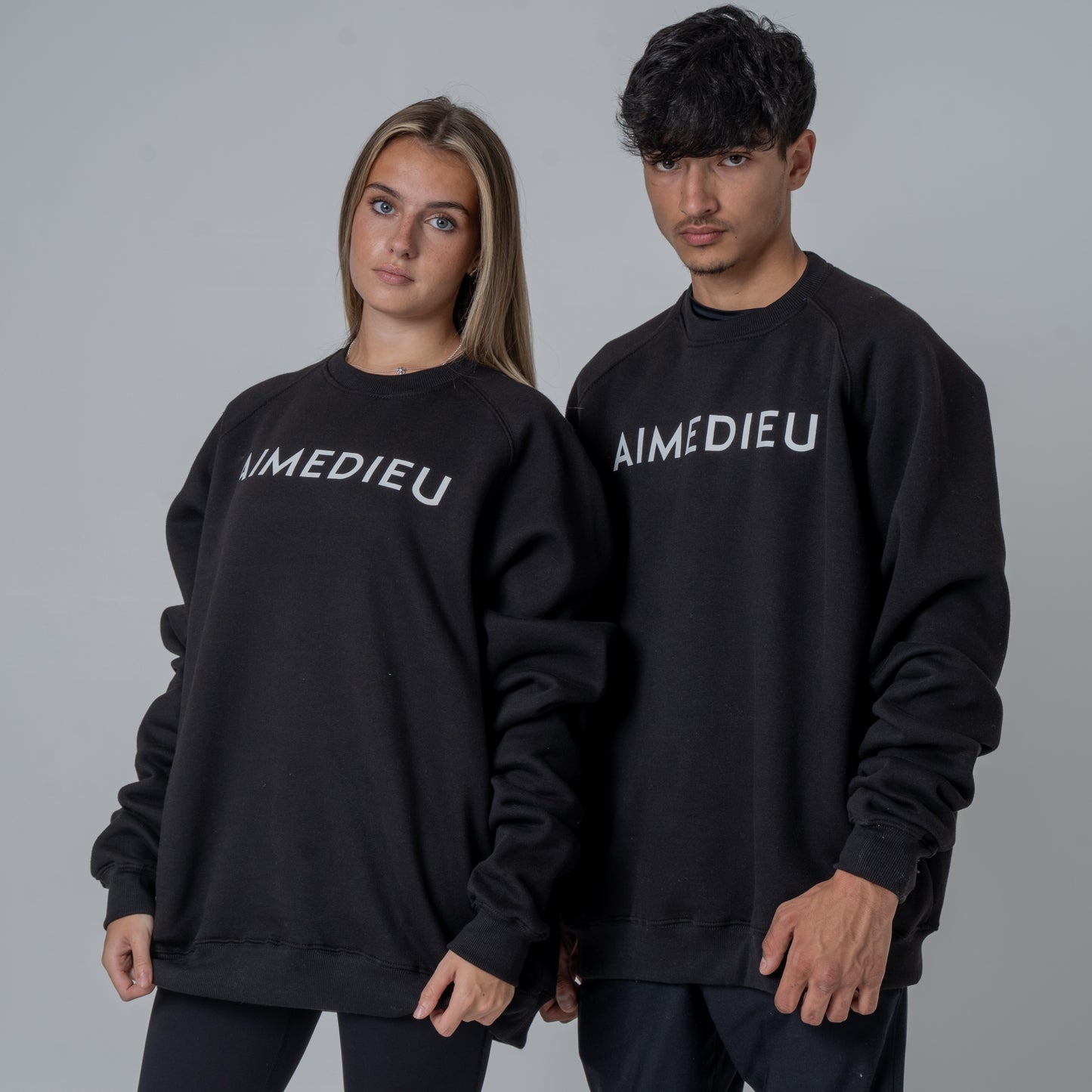 Aime Dieu Essential Sweatshirt - Black Oversized Sweats