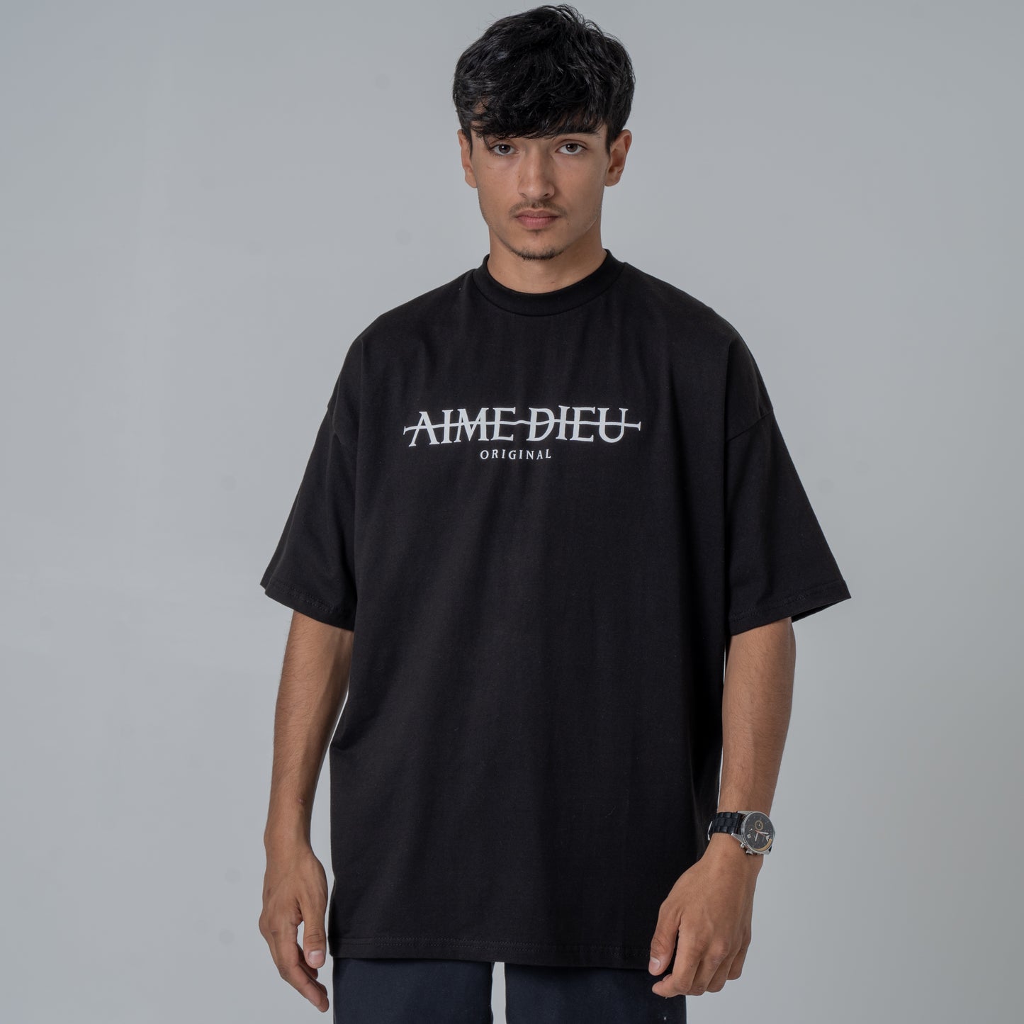 Aime Dieu Black Oversized T-Shirt | Strike T-shirt Unisex