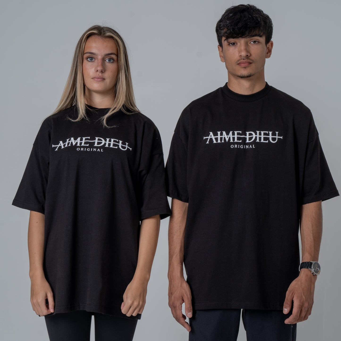 Aime Dieu Black Oversized T-Shirt | Strike T-shirt Unisex