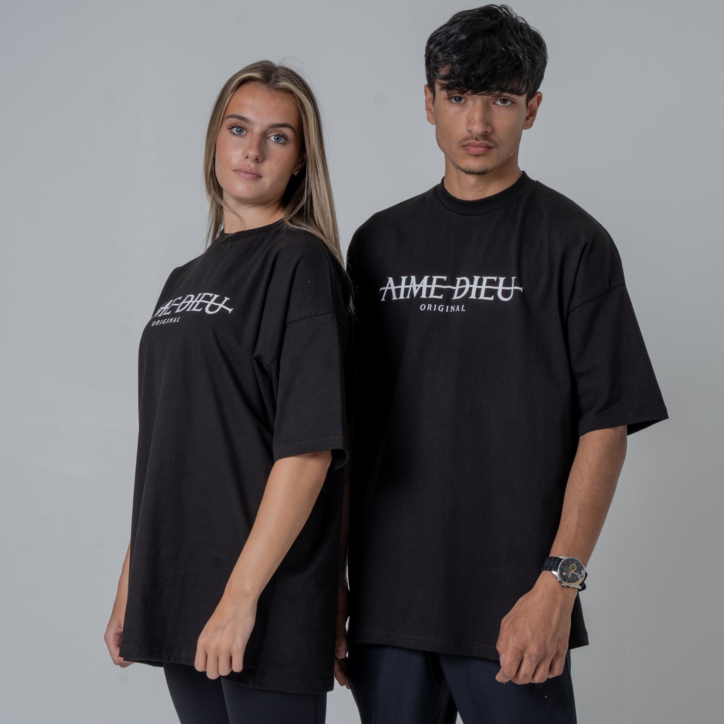 Aime Dieu Black Oversized T-Shirt | Strike T-shirt Unisex