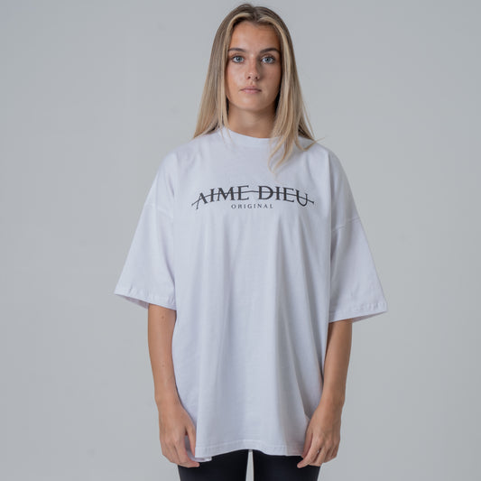 Aime Dieu White Oversized T-Shirt | Strike T-Shirt Unisex