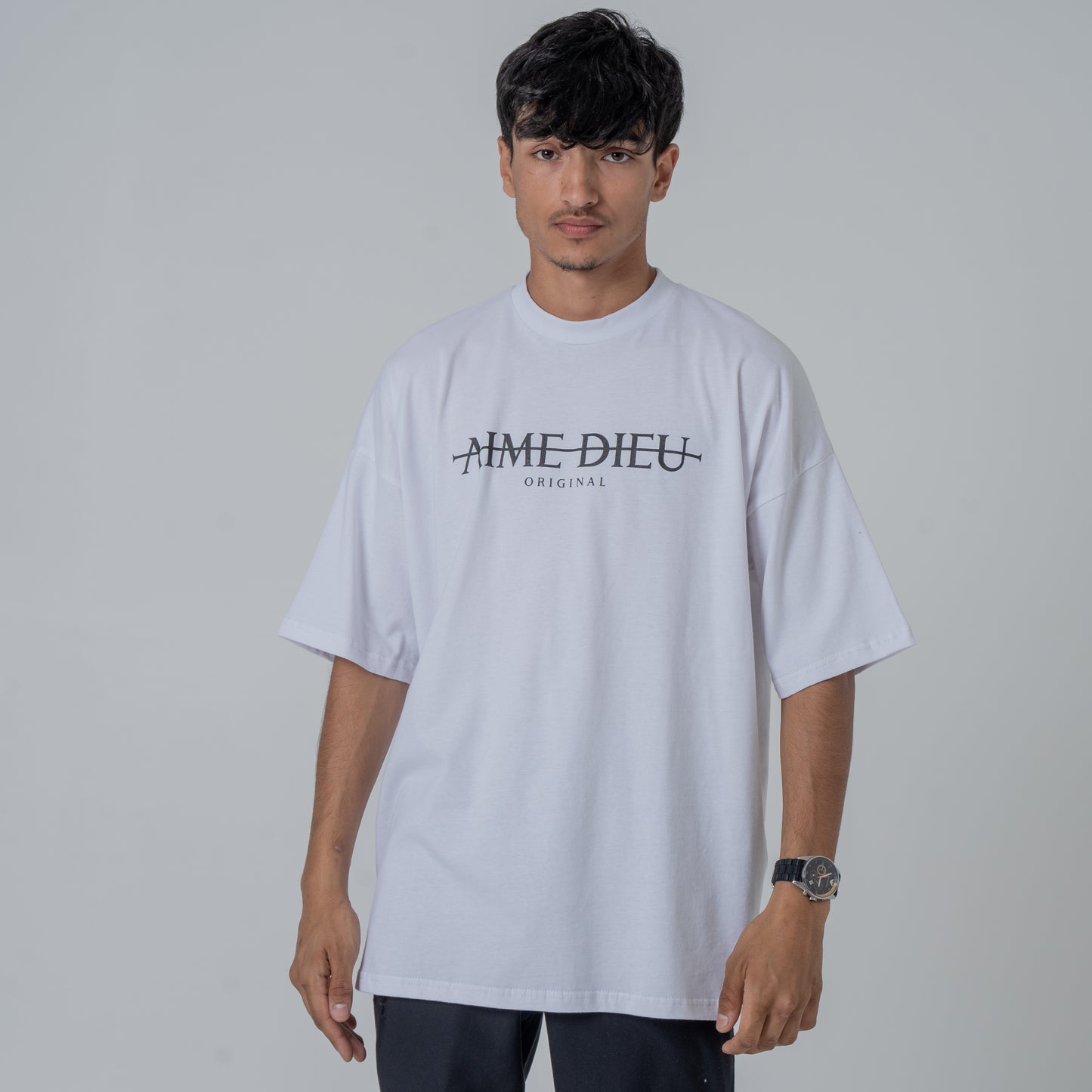 Aime Dieu White Oversized T-Shirt | Strike T-Shirt Unisex