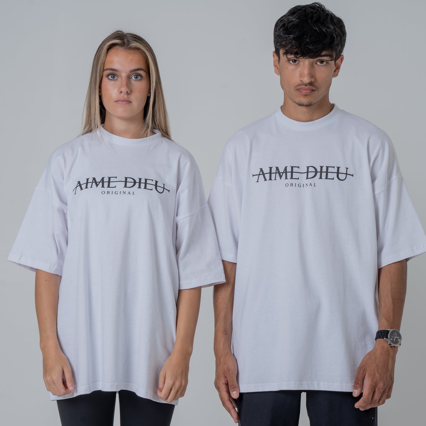 Aime Dieu White Oversized T-Shirt | Strike T-Shirt Unisex