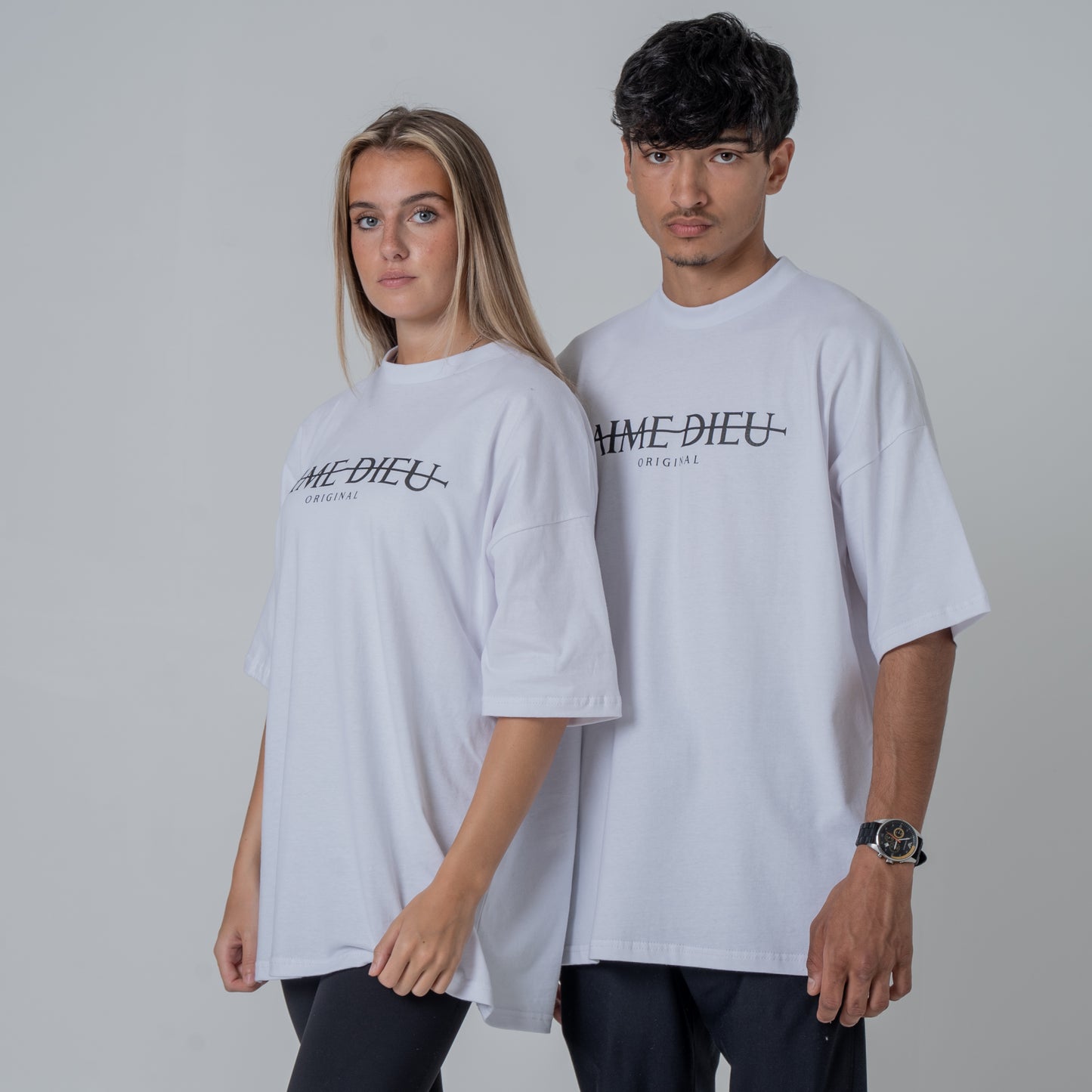 Aime Dieu White Oversized T-Shirt | Strike T-Shirt Unisex